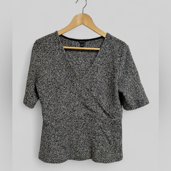 Ann Taylor Shimmer Tweed Crossover Top Size Medium - Picture 6 of 8